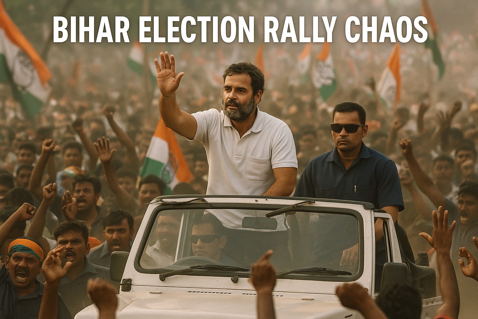 Rahul Gandhi Bihar Rally Chaos