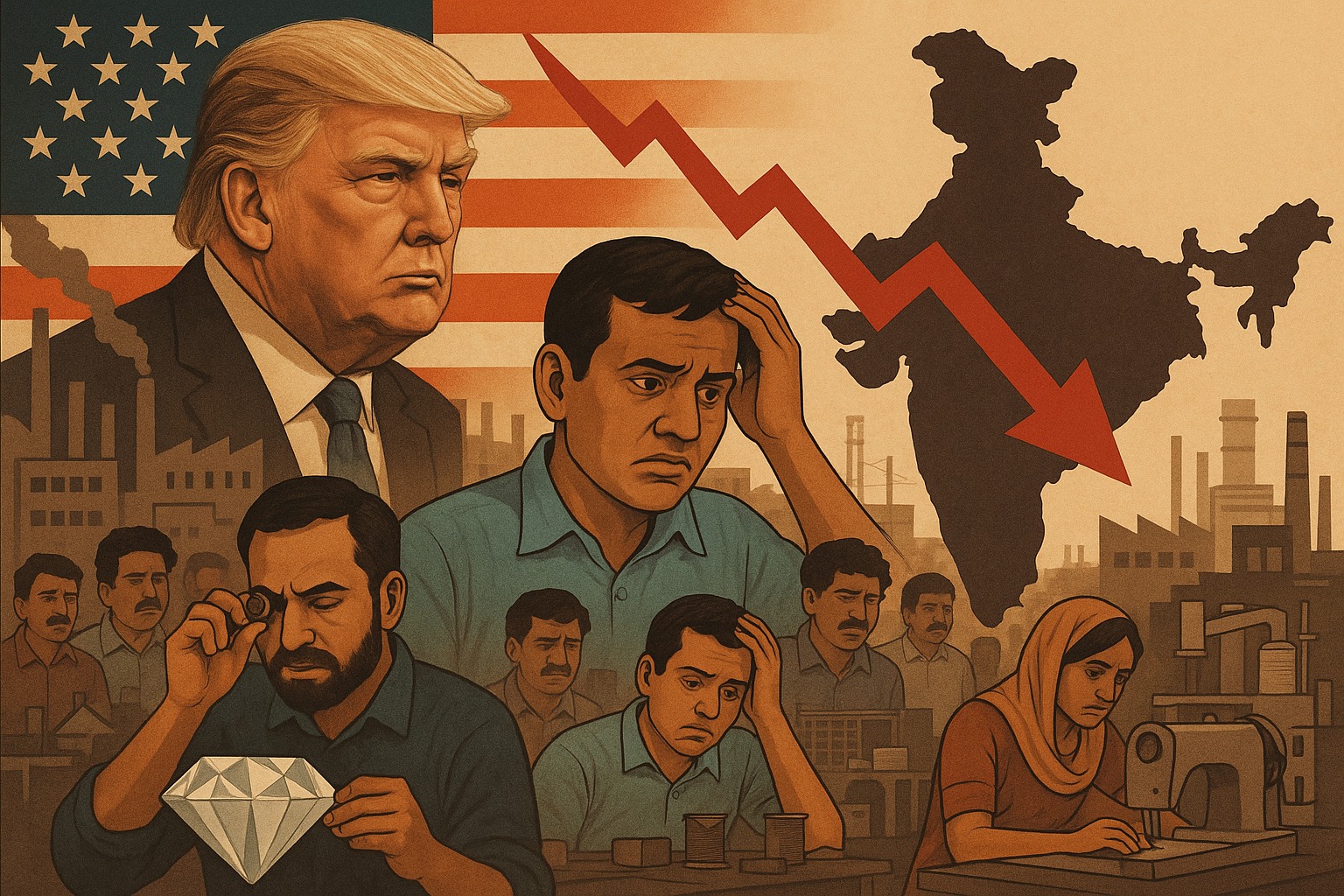 Trump’s 50% Tariff Blitz Hits India Hard – Jobs, Exports, and US Ties at Stake