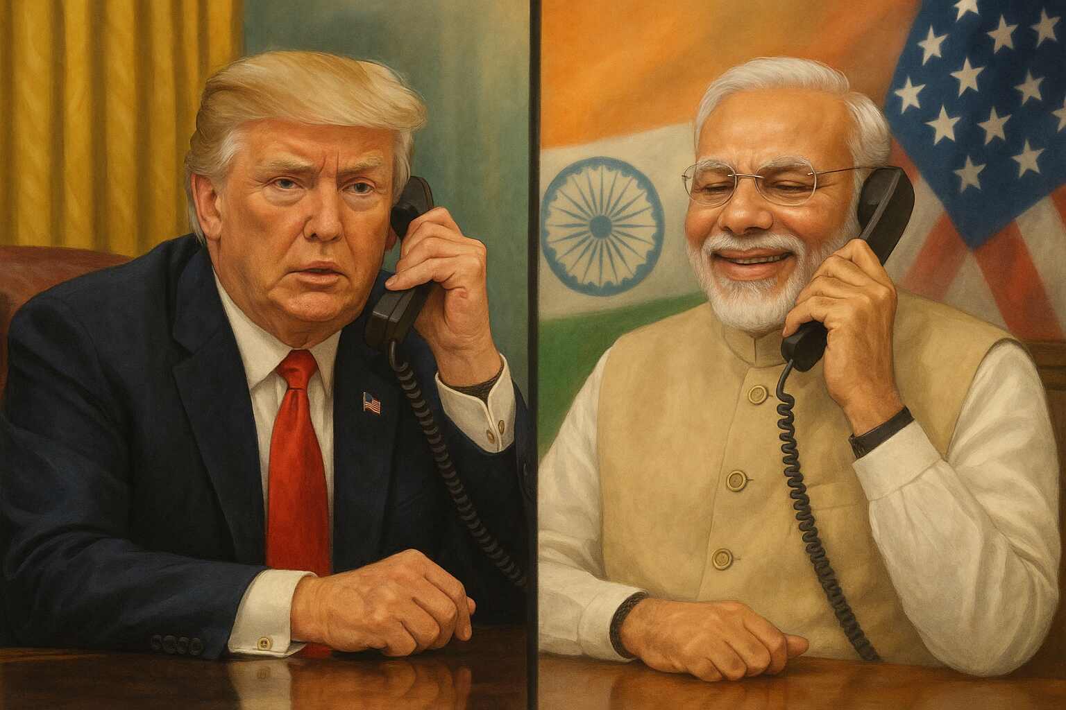 U.S. President Donald Trump calling Prime Minister Narendra Modi to greet him on his birthday.