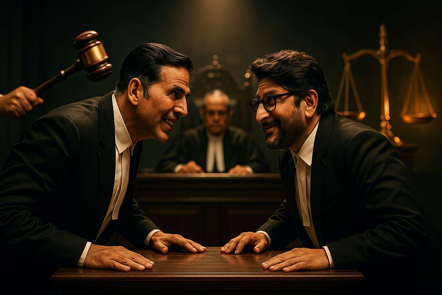 Akshay Kumar and Arshad Warsi in courtroom drama Jolly LLB 3
