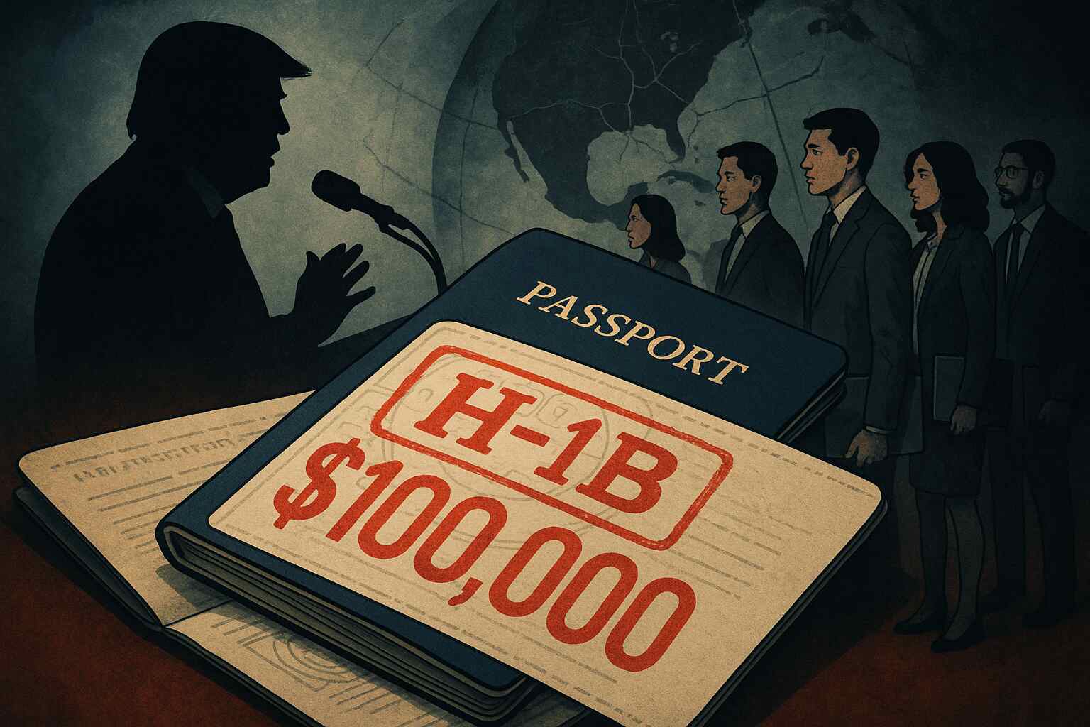 Donald Trump signing proclamation on H-1B visa policy 2025