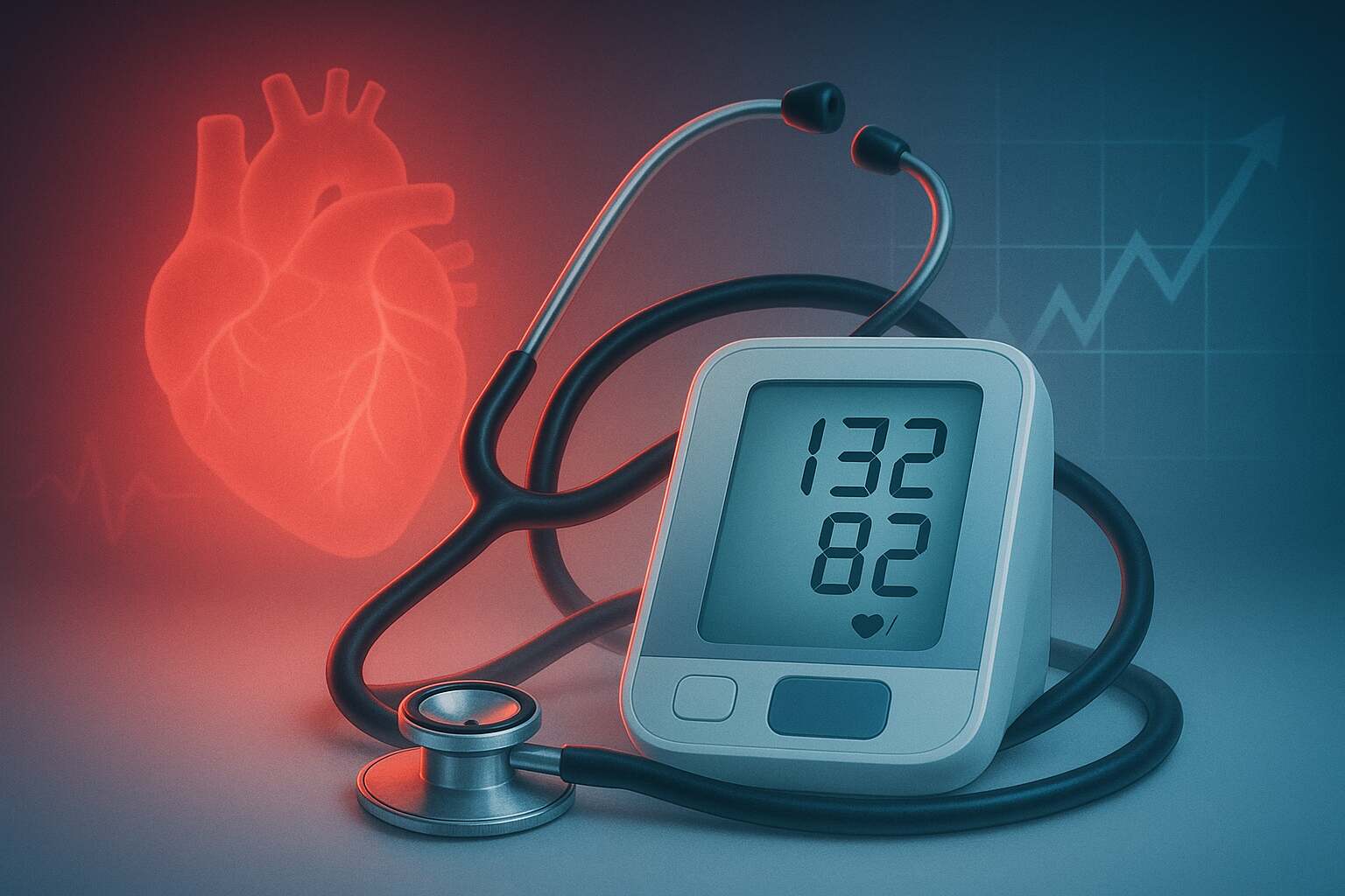 Close-up of medical chart with blood pressure readings highlighted