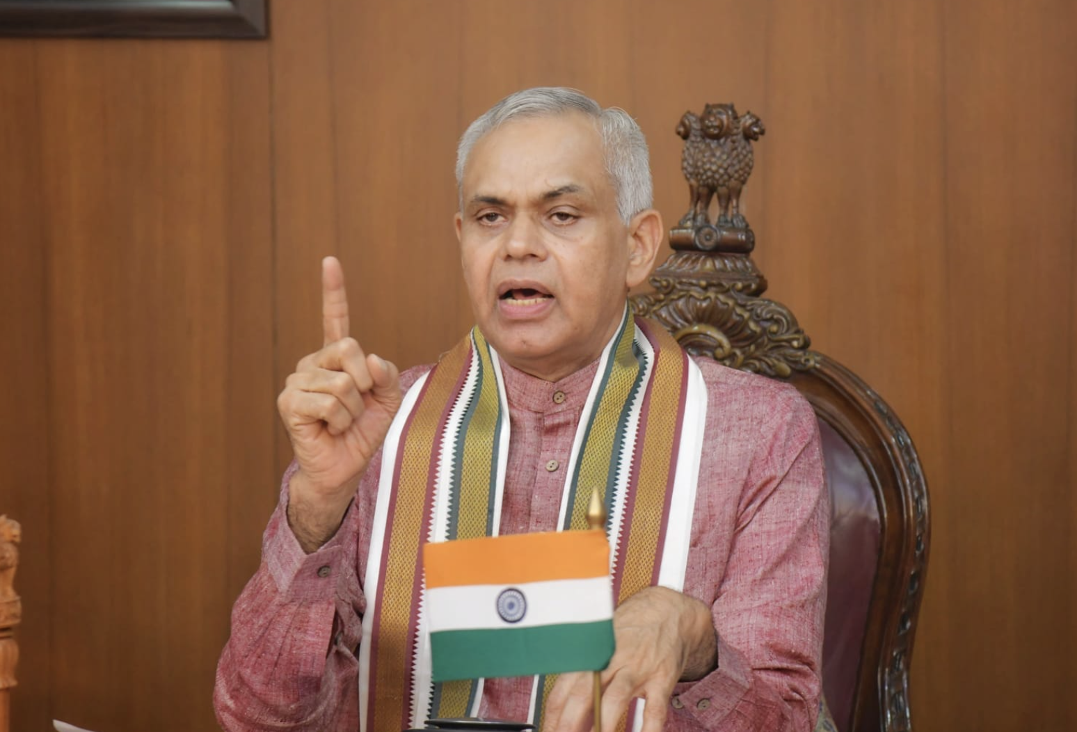 Acharya Devvrat taking charge as Maharashtra Governor