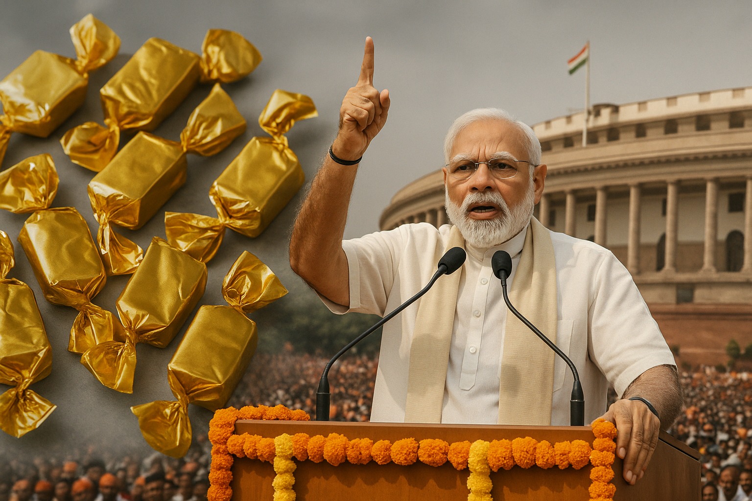 Prime Minister Narendra Modi addressing rally on GST reforms