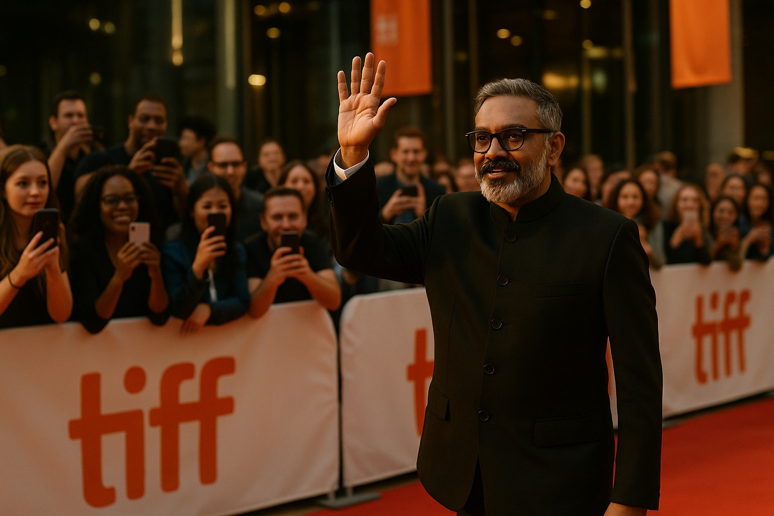 Indian filmmaker addressing audience after film screening at TIFF