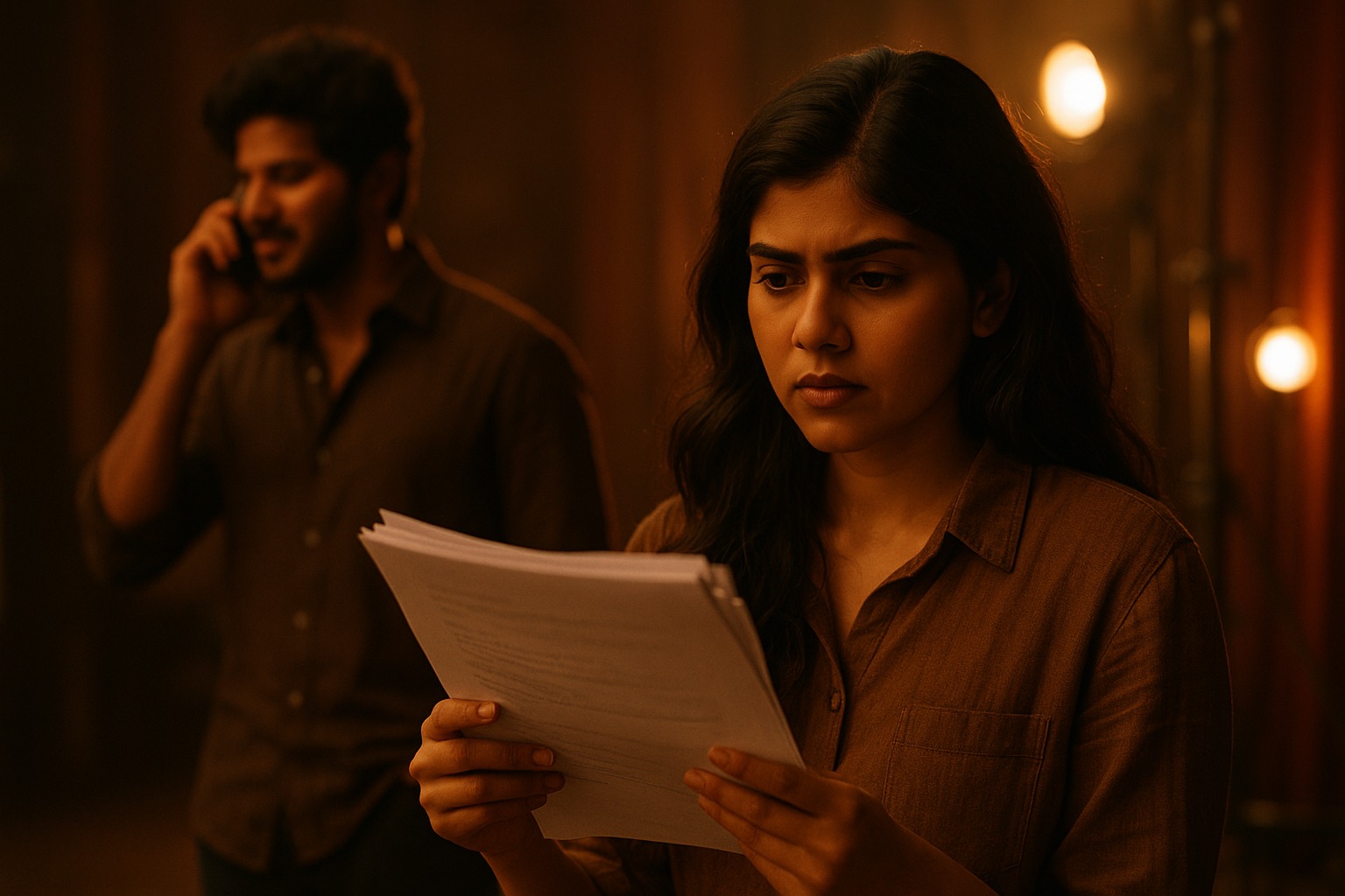 Kalyani Priyadarshan smiling during a film promotion event