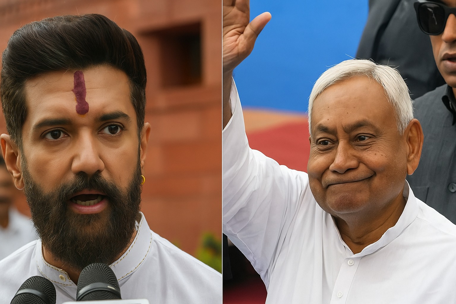 Chirag Paswan addressing election rally in Biha