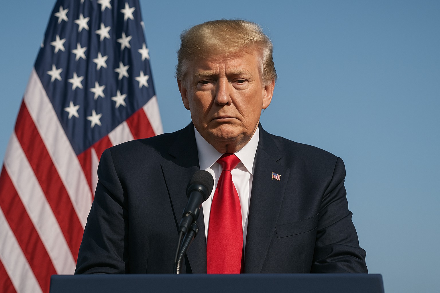 Donald Trump addressing rally with emotional expression