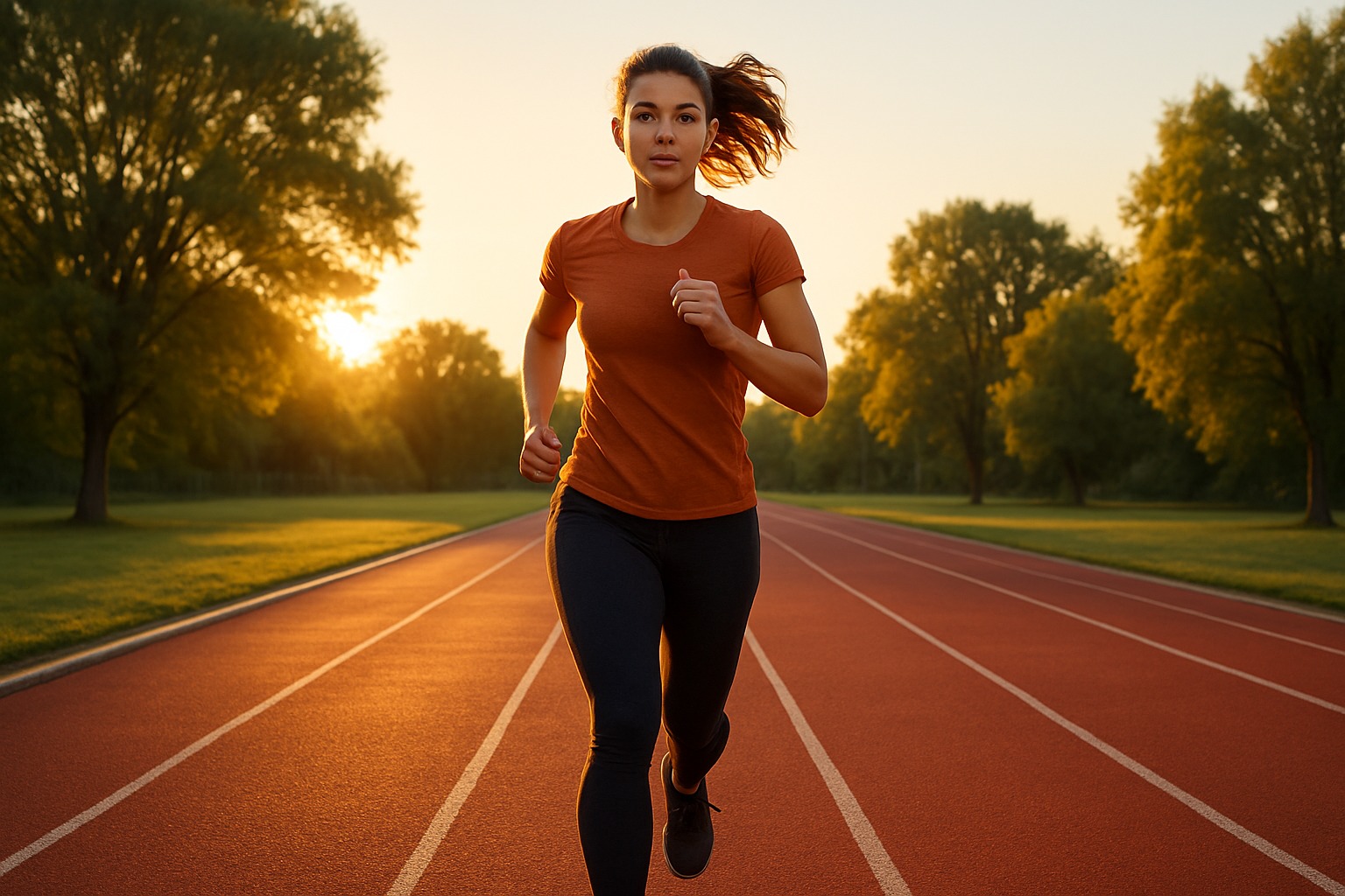 Person exercising outdoors in morning sunlight, symbolizing health and strength