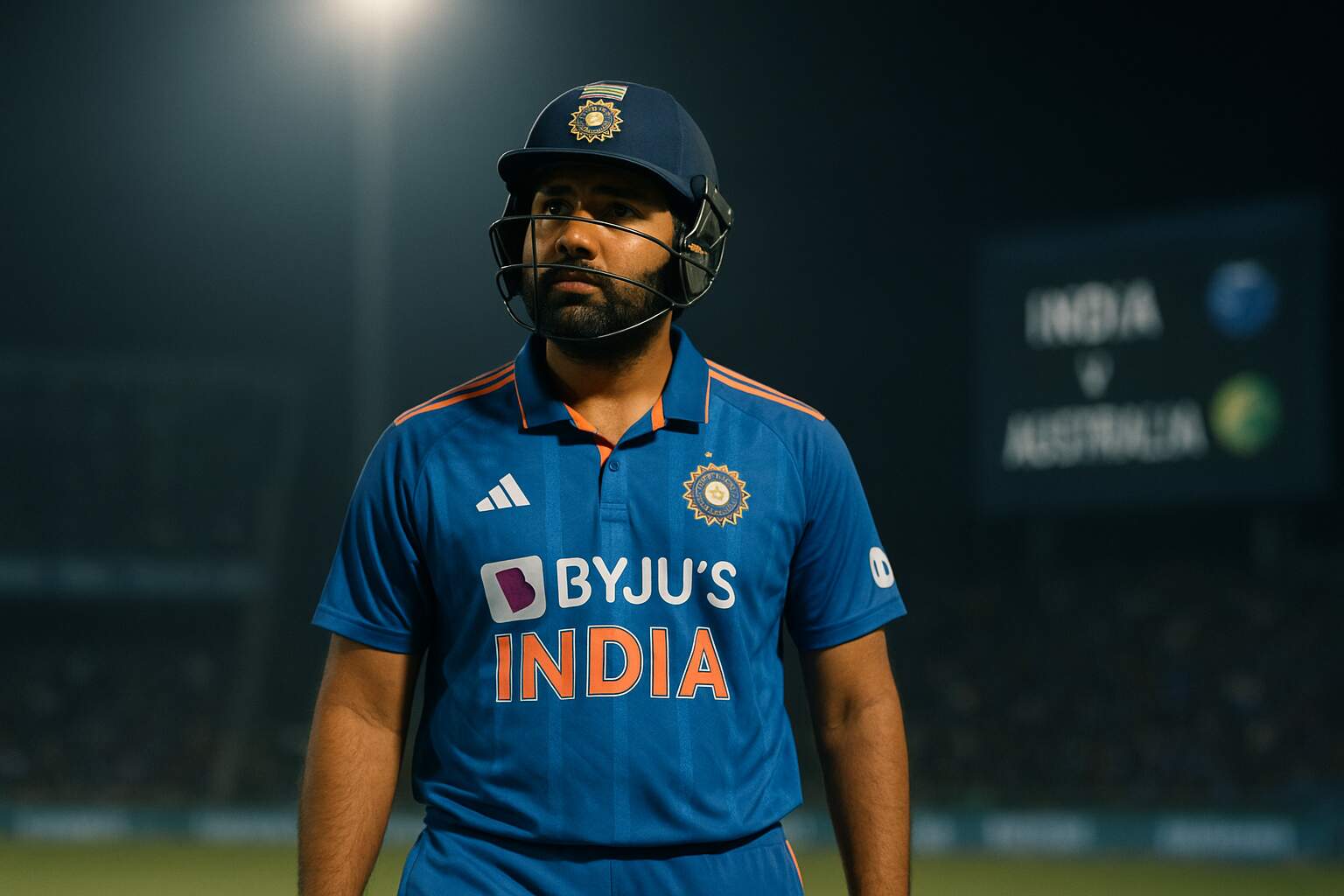 Rohit Sharma walking off field during India-Australia series with questioning expressions