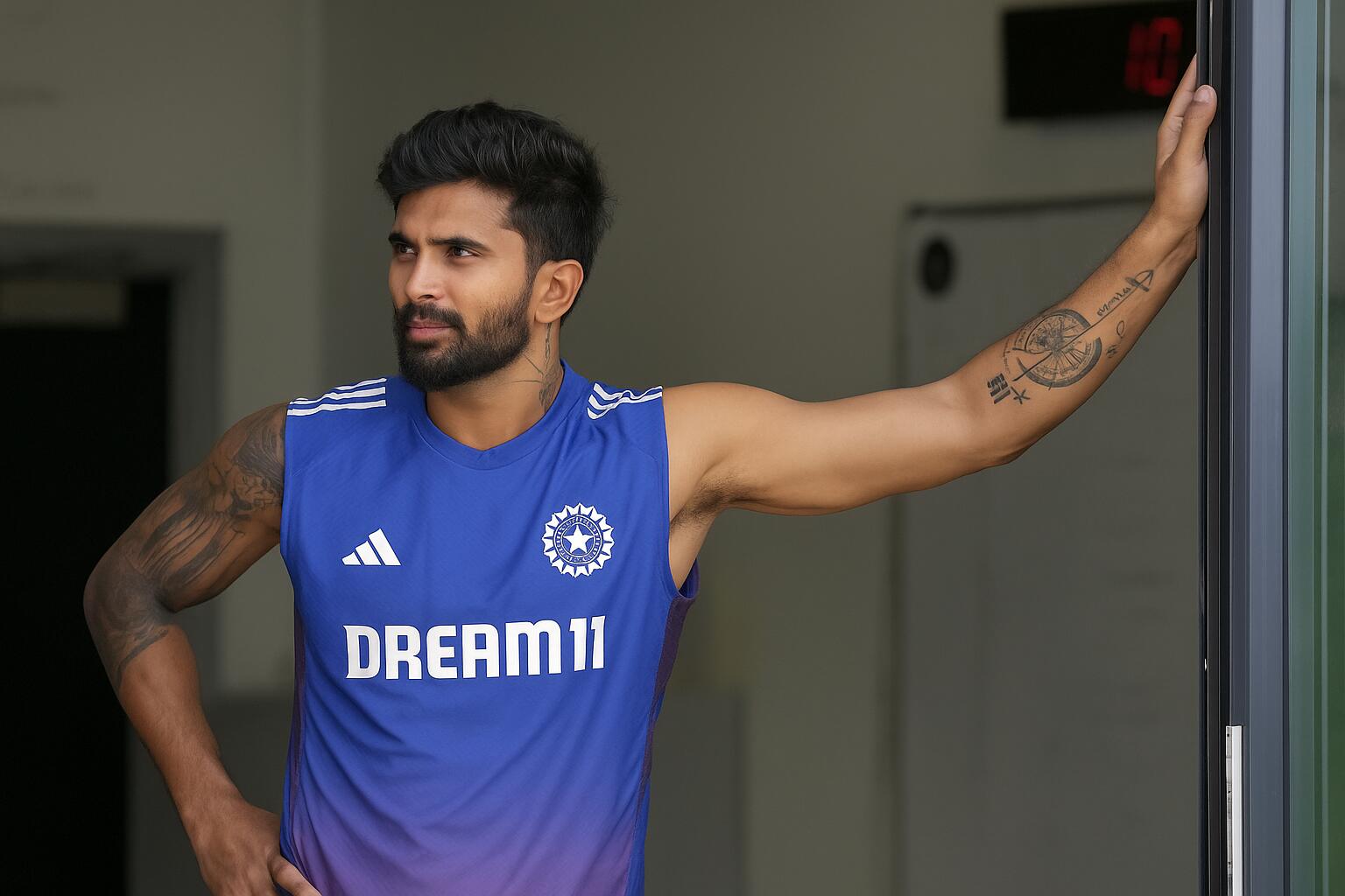 Nitish Kumar Reddy training during a practice session, focusing on batting and bowling drills under coach Ryan ten Doeschate.