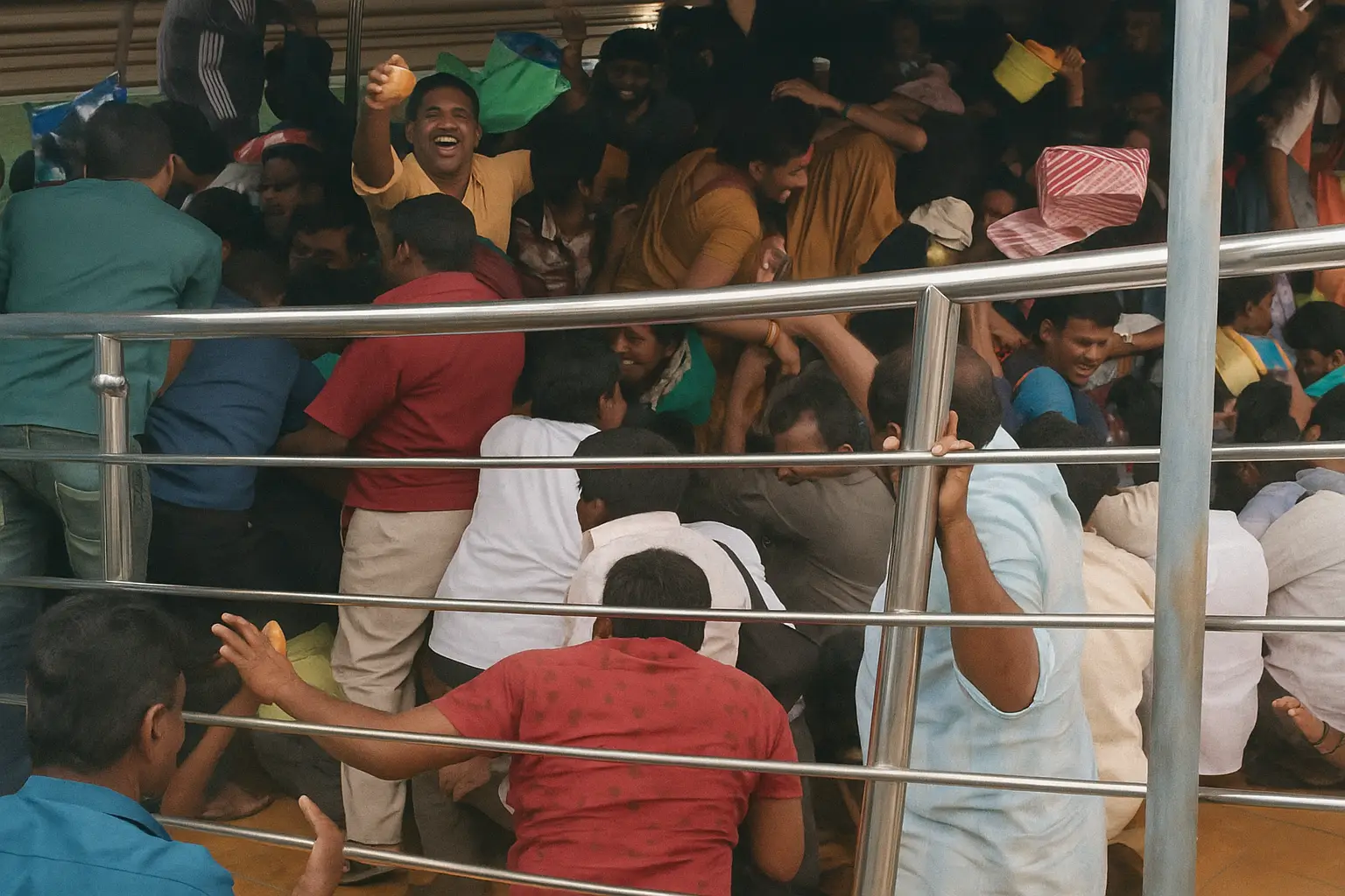 Rescue teams assisting devotees after temple stampede in Andhra Pradesh