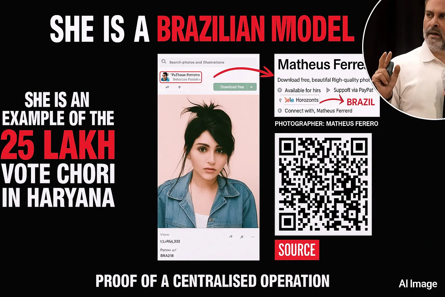 Brazilian model reacts to Rahul Gandhi Haryana voter fraud claim