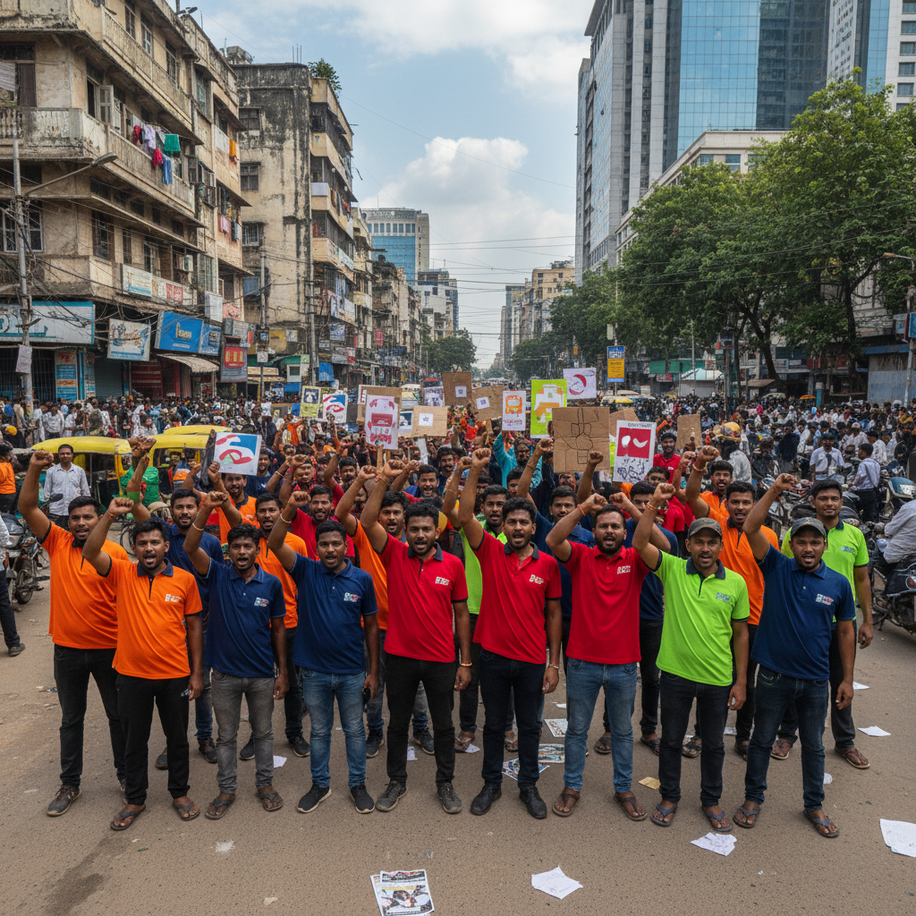 Featured image for India Gig Workers Strike Over Pay & Conditions 2025