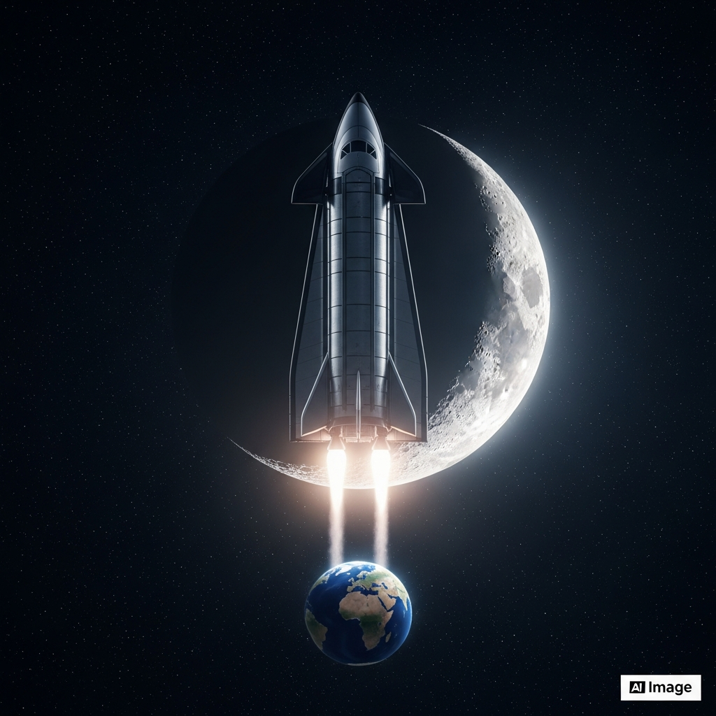 News scene related to SpaceX Moon mission